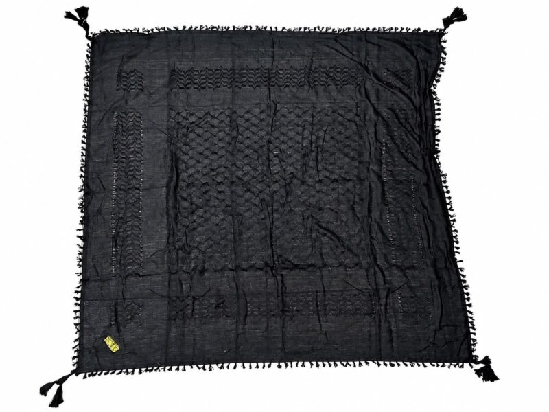 Black Shemagh scarf, tactical keffiyeh, Arab head scarf, biker neck wrap, cotton muffler, military scarf, desert wrap.